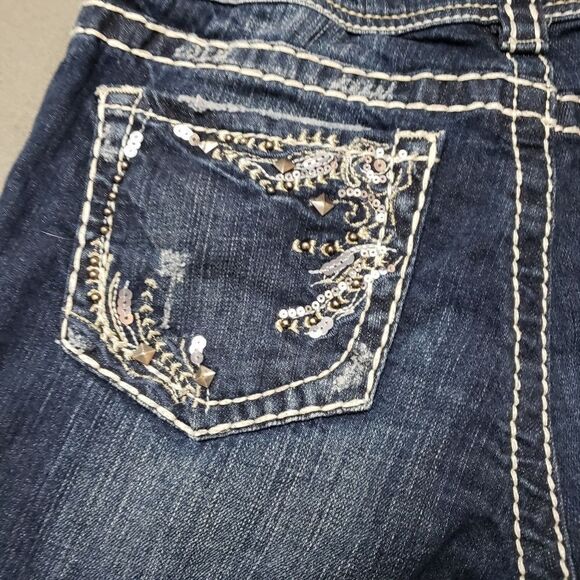 Silver Jeans, Suki Mid Slim Boot Womens bling / embroidery cropped bootcut - Picture 5 of 15